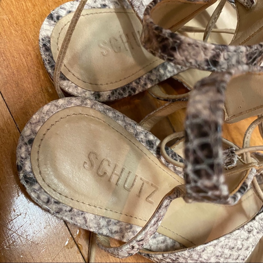 Schutz Python Tie Up Gladiator Sandals - image 7